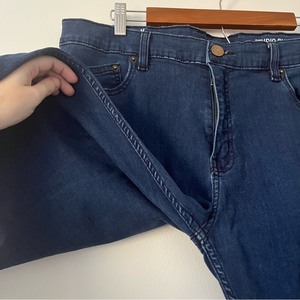 Mugsy Studio Blue Dark Wash Blue Stretch Jeans 38 X 30 - Picture 4 of 11